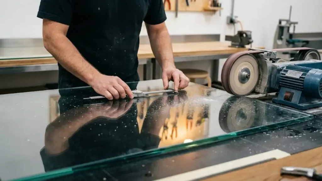 How Our Lead Glazing Technician Creates Perfect Desktop Glass Tops 7 How Our Lead Glazing Technician Creates Perfect Desktop Glass Tops